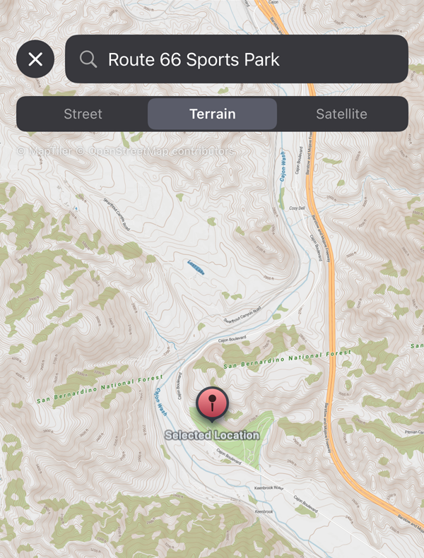 Quick DA map view — tap any location to get precise GPS elevation for density altitude